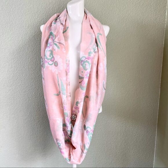 LOF Pastel Floral Infinity Scarf, NWT - Picture 3 of 5